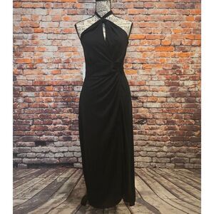 Bloomingdales Exclusive Aqua Elegant Backless Black Dress S